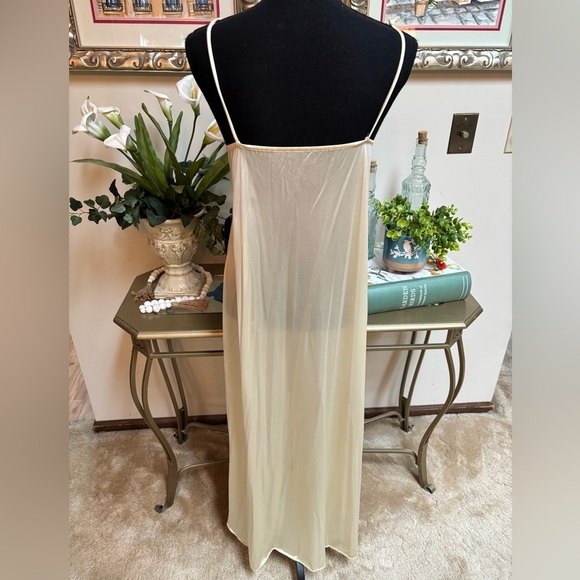 Vintage Gilligan & O'Malley Cream Maxi Lace Slip Dress & Crop Top Set Sz S - Picture 10 of 15